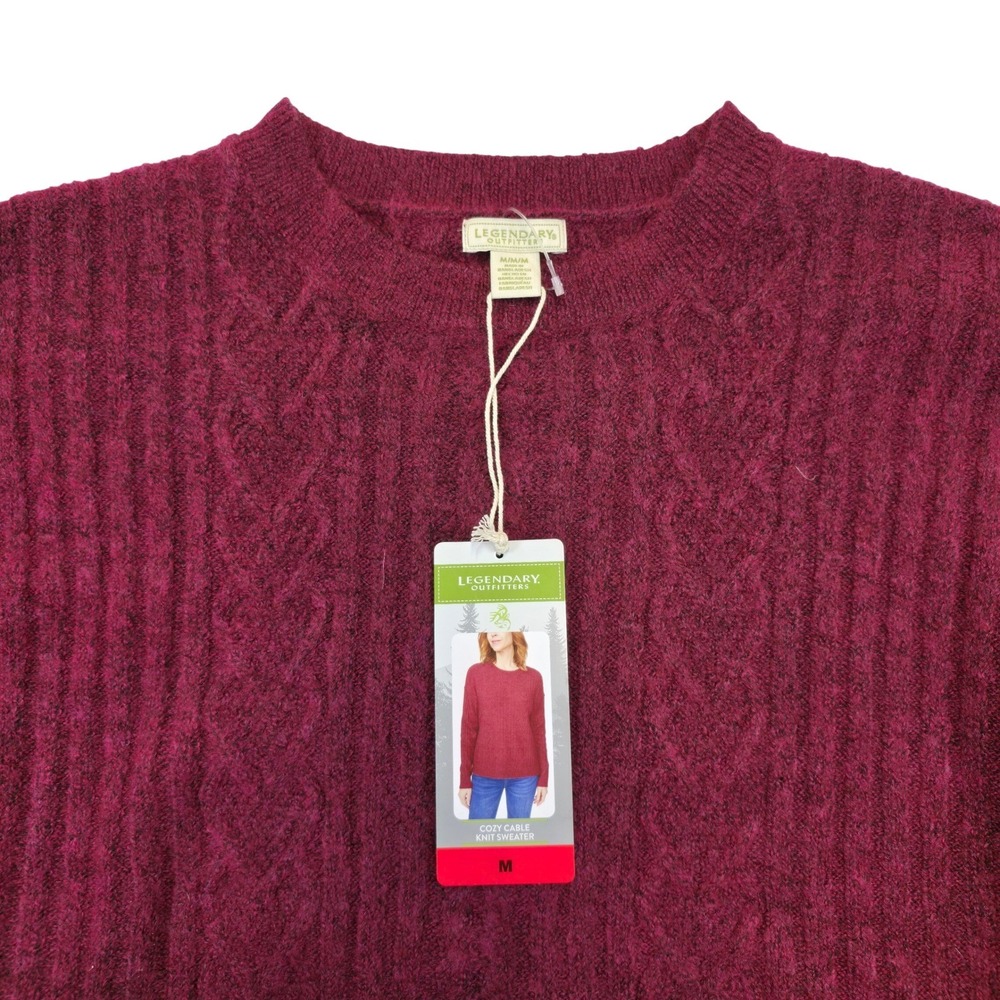Legendary Outfitters Cozy Cable Knit Sweater Burgundy Women's M New With Tags